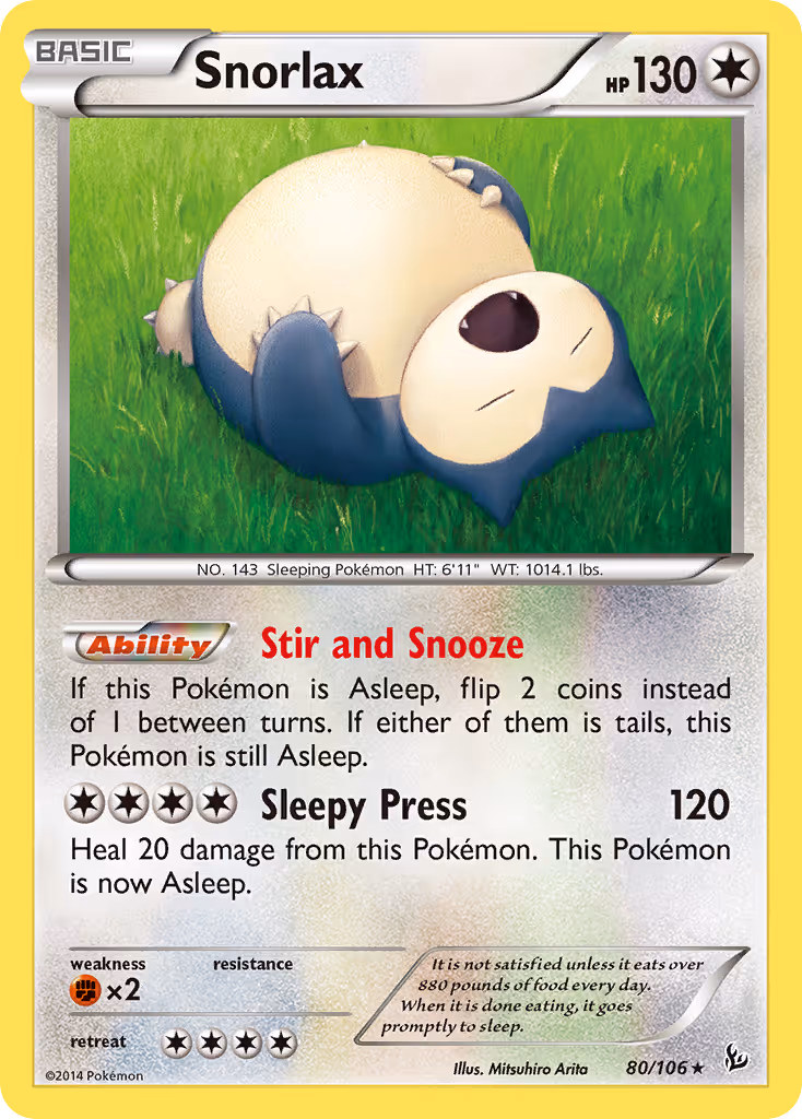 Snorlax 80/106 Pokemon card