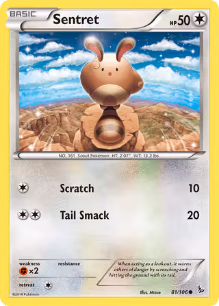 Sentret 81/106 Pokemon card
