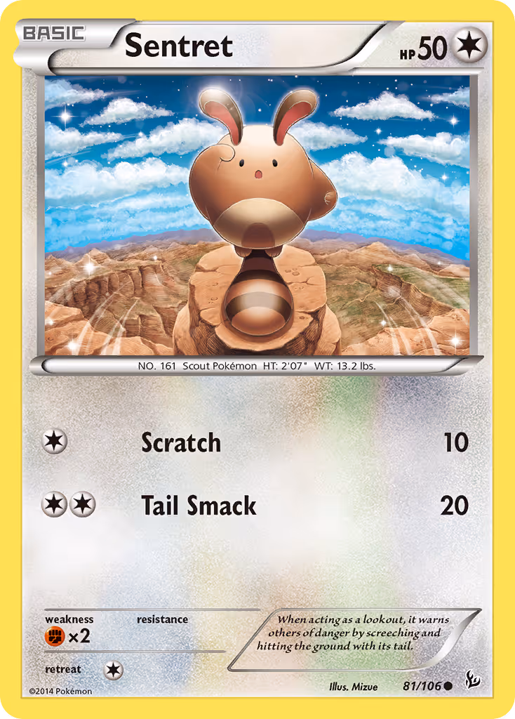 Sentret 81/106 Pokemon card