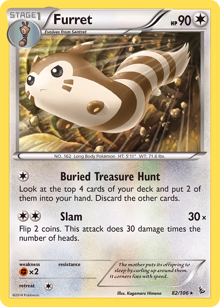 Furret 82/106 Pokemon card