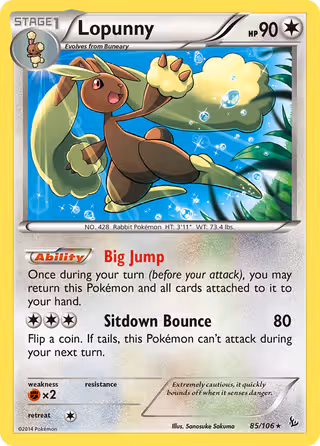 Lopunny 85/106 Pokemon card