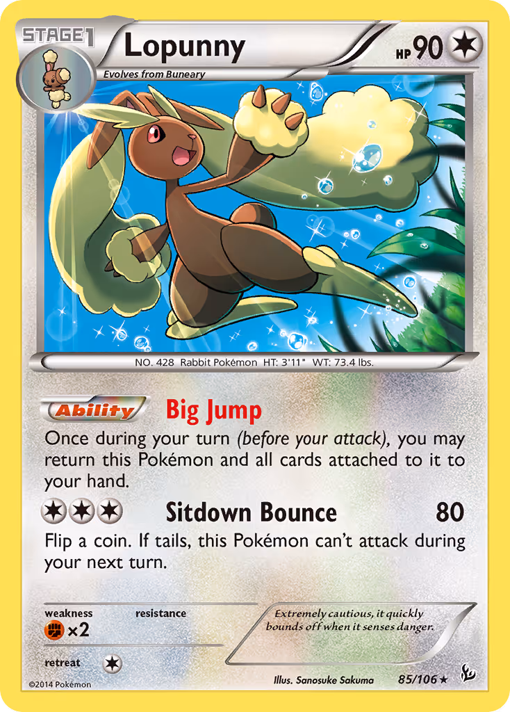 Lopunny 85/106 Pokemon card