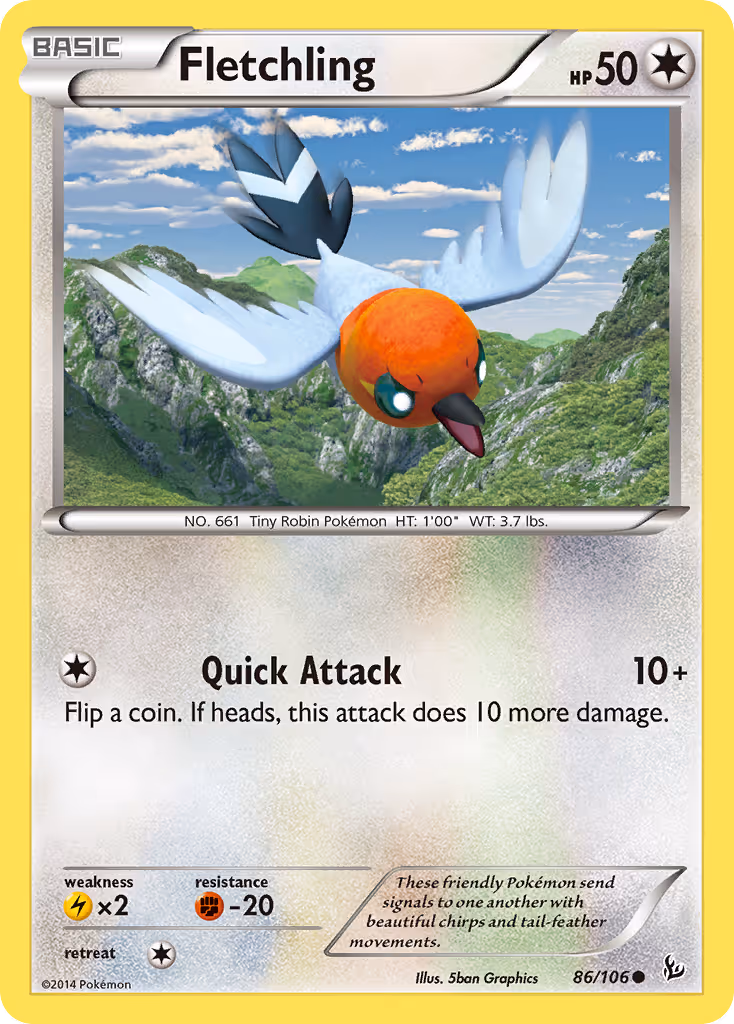 Fletchling 86/106 Pokemon card