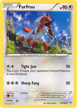 Furfrou 87/106 Pokemon card
