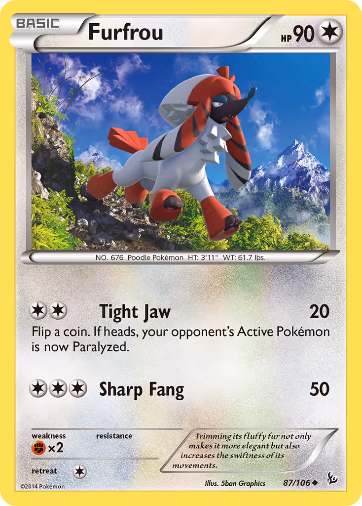 Furfrou 87/106 Pokemon card