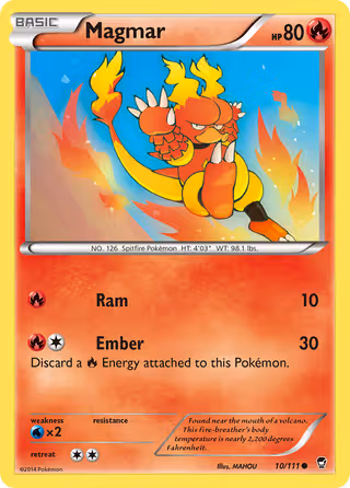 Magmar 10/111 Pokemon card