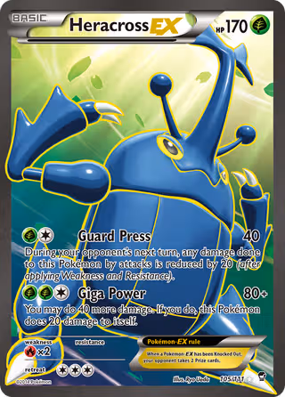 Heracross EX 105/111 Pokemon card