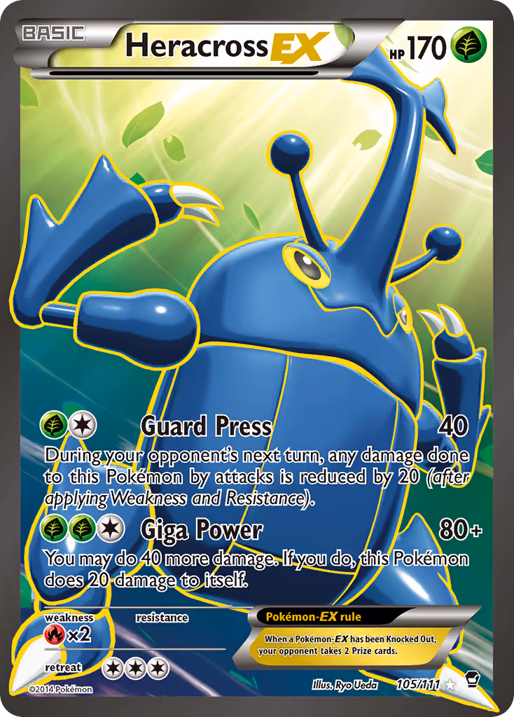 Heracross EX 105/111 Pokemon card