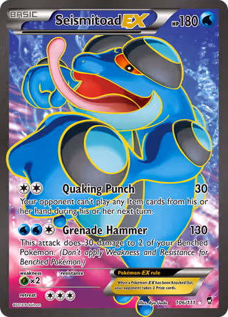 Seismitoad EX 106/111 Pokemon card