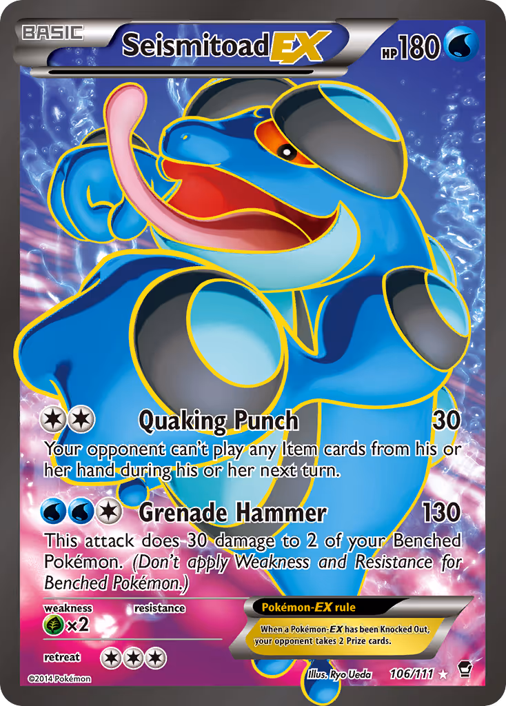 Seismitoad EX 106/111 Pokemon card
