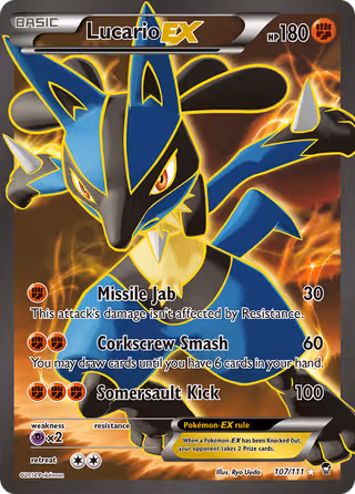 Lucario EX 107/111 Pokemon card