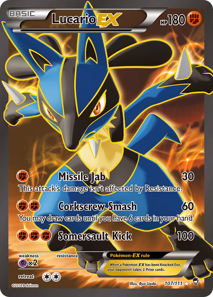 Lucario EX 107/111 Pokemon card