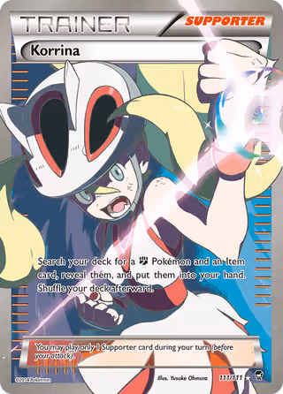 Korrina 111/111 Pokemon card