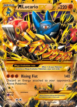 M Lucario EX 113/111 Pokemon card
