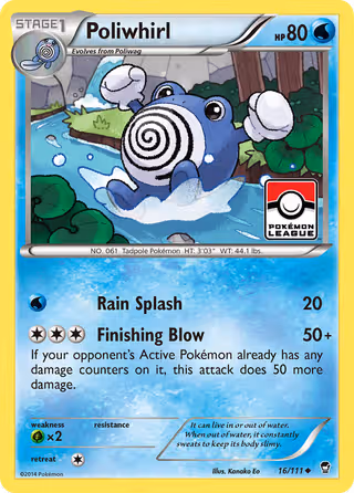 Poliwhirl 16/111 Pokemon card