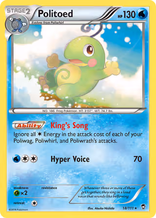 Politoed 18/111 Pokemon card
