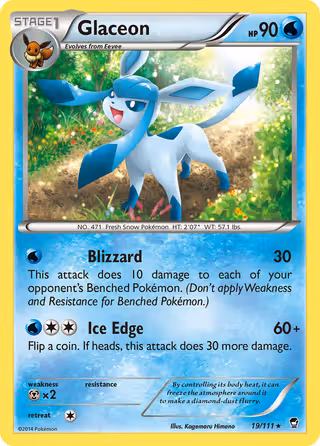 Glaceon 19/111 Pokemon card