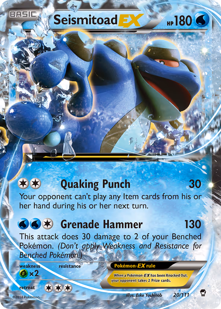 Seismitoad EX 20/111 Pokemon card