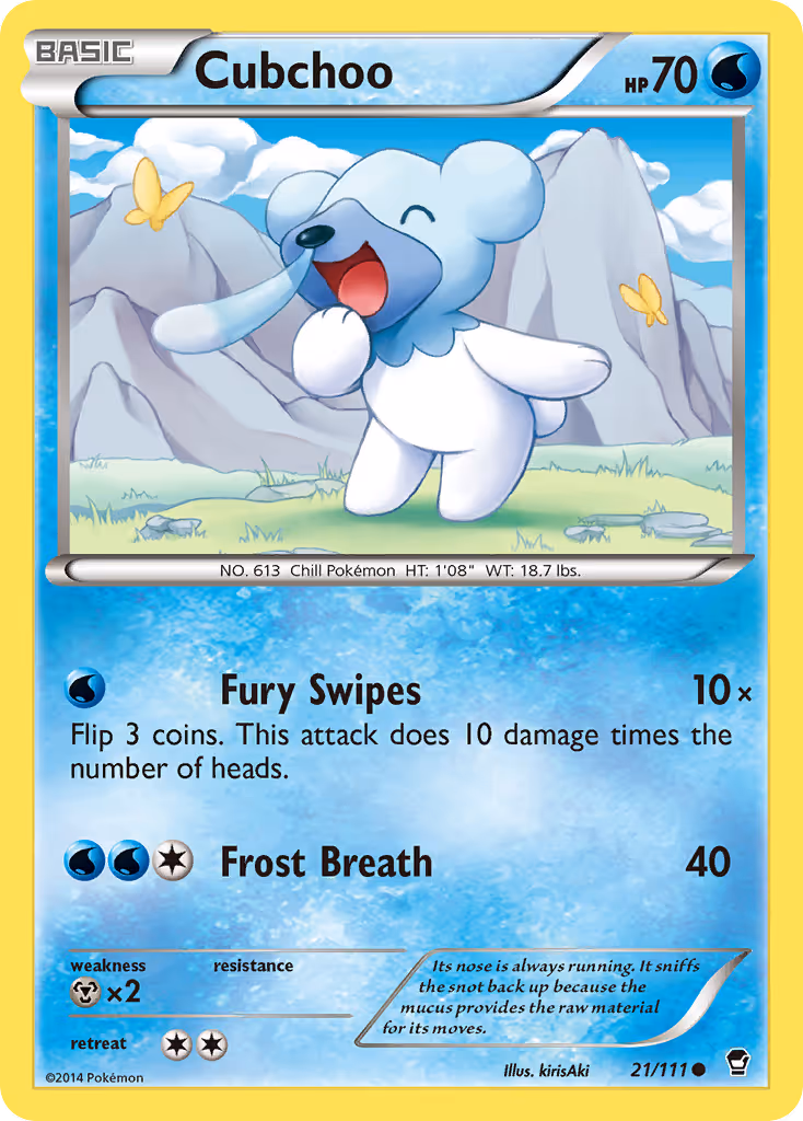 Cubchoo 21/111 Pokemon card