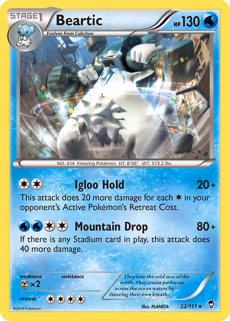 Beartic 22/111 Pokemon card