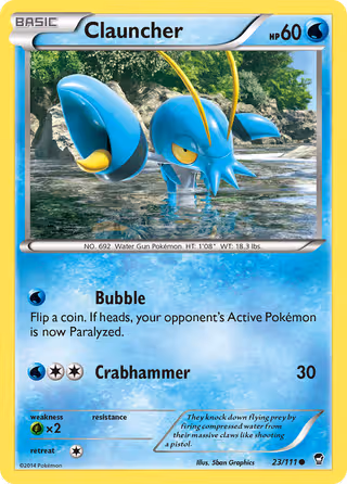 Clauncher 23/111 Pokemon card