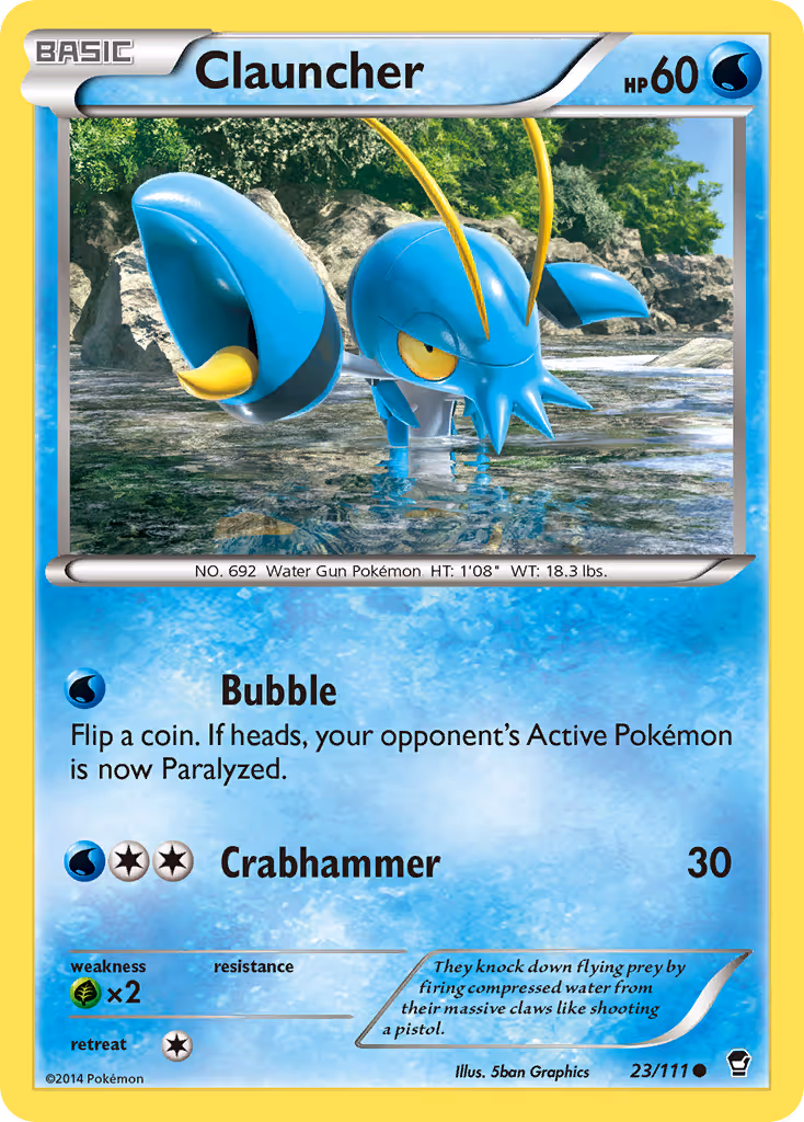 Clauncher 23/111 Pokemon card