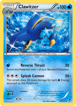 Clawitzer 24/111 Pokemon card