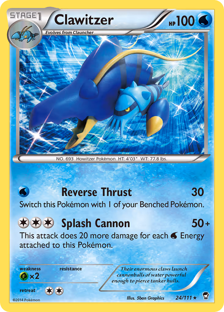 Clawitzer 24/111 Pokemon card