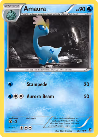 Amaura 25/111 Pokemon card