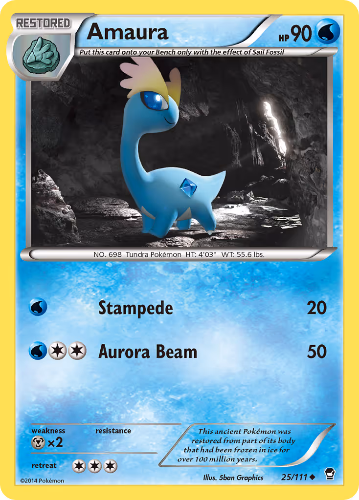 Amaura 25/111 Pokemon card