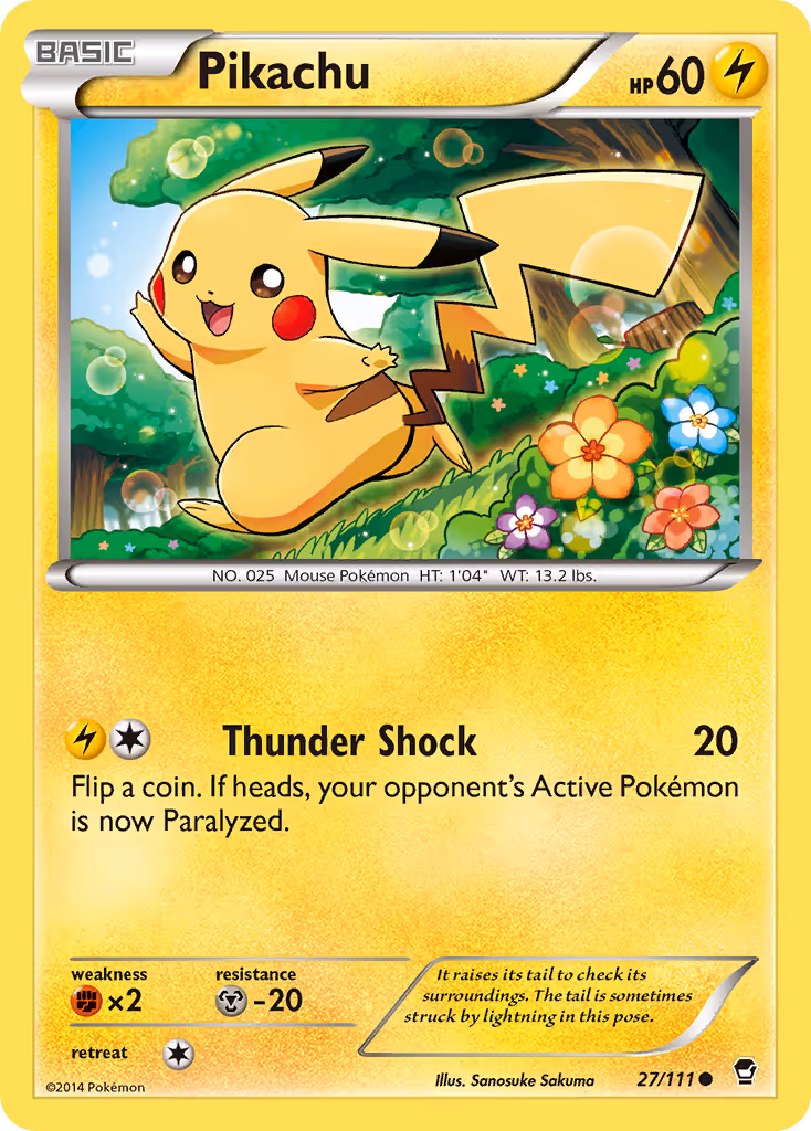 Pikachu 27/111 Pokemon card