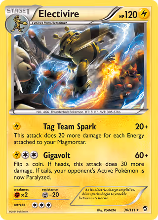Electivire 30/111 Pokemon card