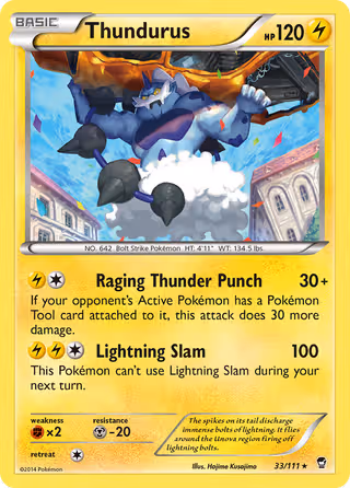 Thundurus 33/111 Pokemon card