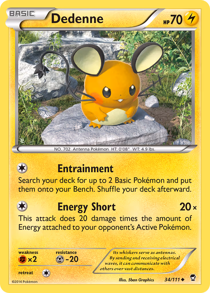 Dedenne 34/111 Pokemon card