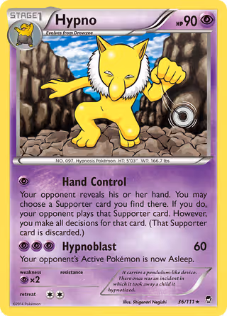 Hypno 36/111 Pokemon card