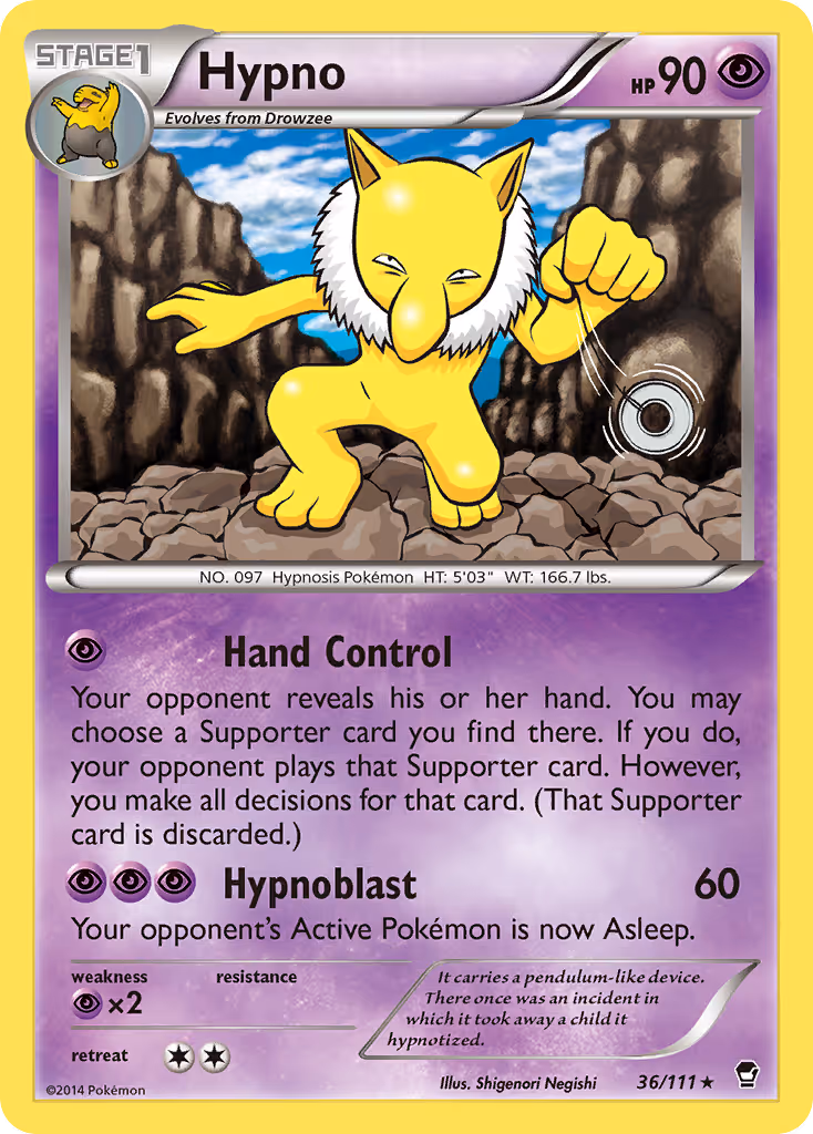 Hypno 36/111 Pokemon card