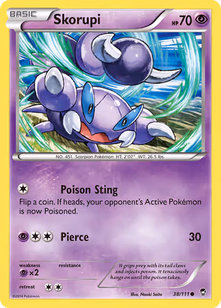 Skorupi 38/111 Pokemon card