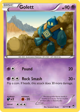 Golett 42/111 Pokemon card