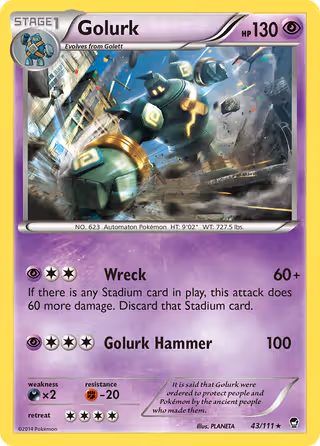 Golurk 43/111 Pokemon card
