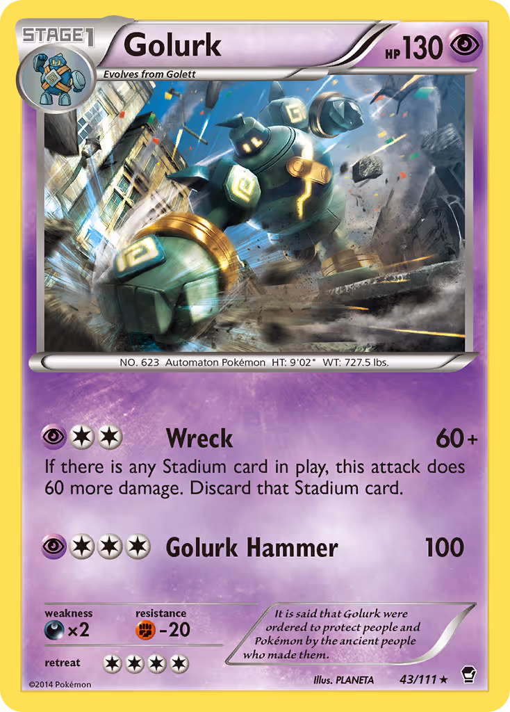 Golurk 43/111 Pokemon card