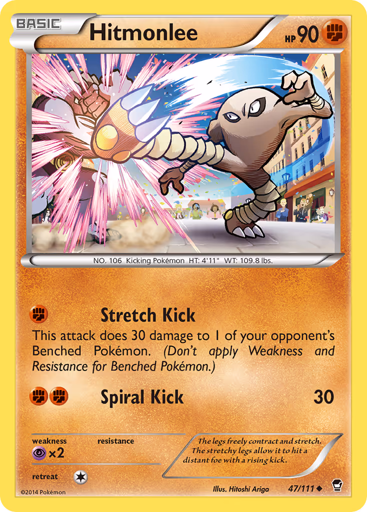 Hitmonlee 47/111 Pokemon card