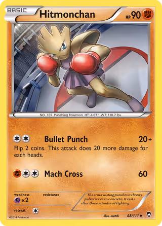 Hitmonchan 48/111 Pokemon card