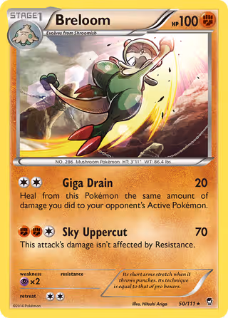 Breloom 50/111 Pokemon card