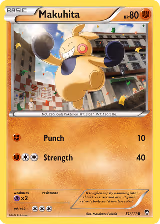 Makuhita 51/111 Pokemon card