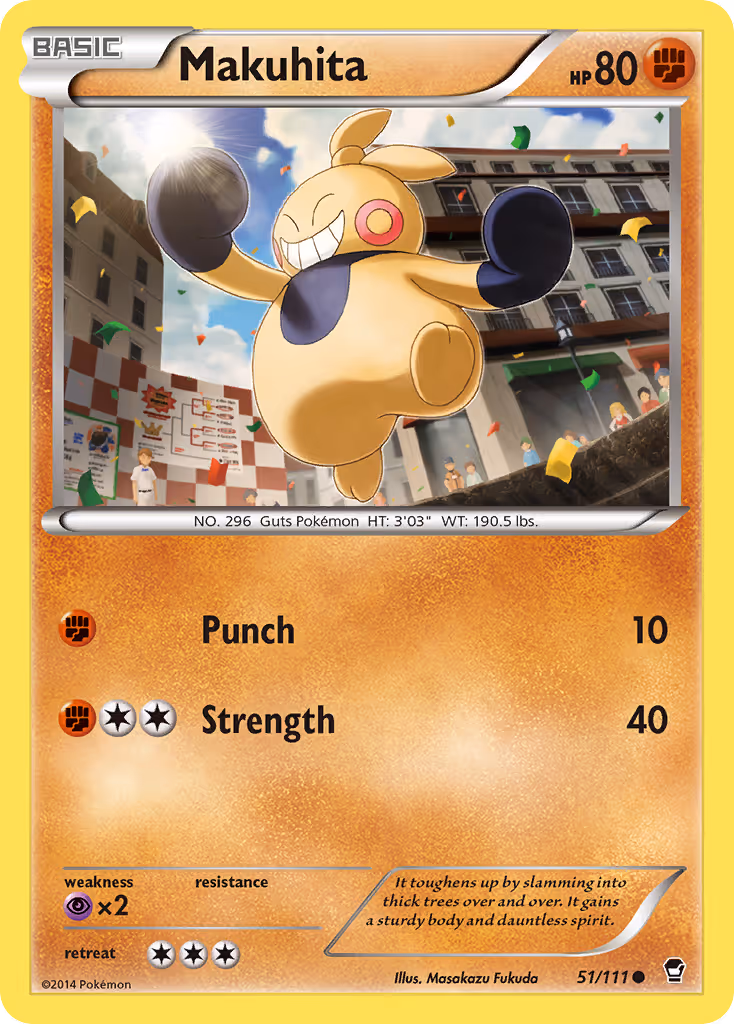 Makuhita 51/111 Pokemon card