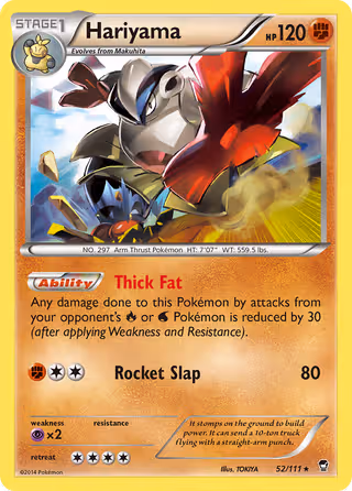 Hariyama 52/111 Pokemon card