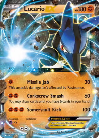 Lucario EX 54/111 Pokemon card