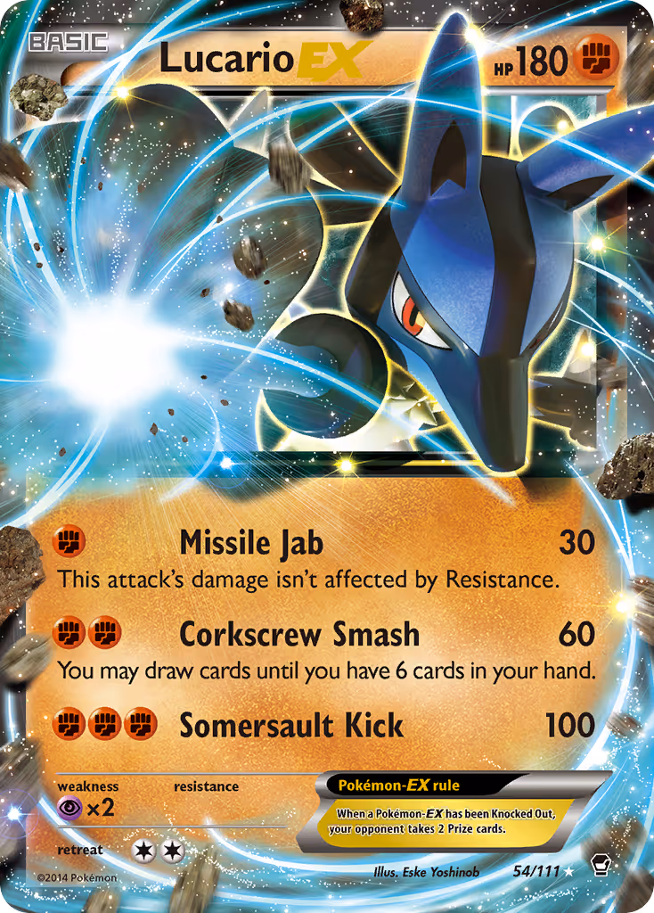 Lucario EX 54/111 Pokemon card