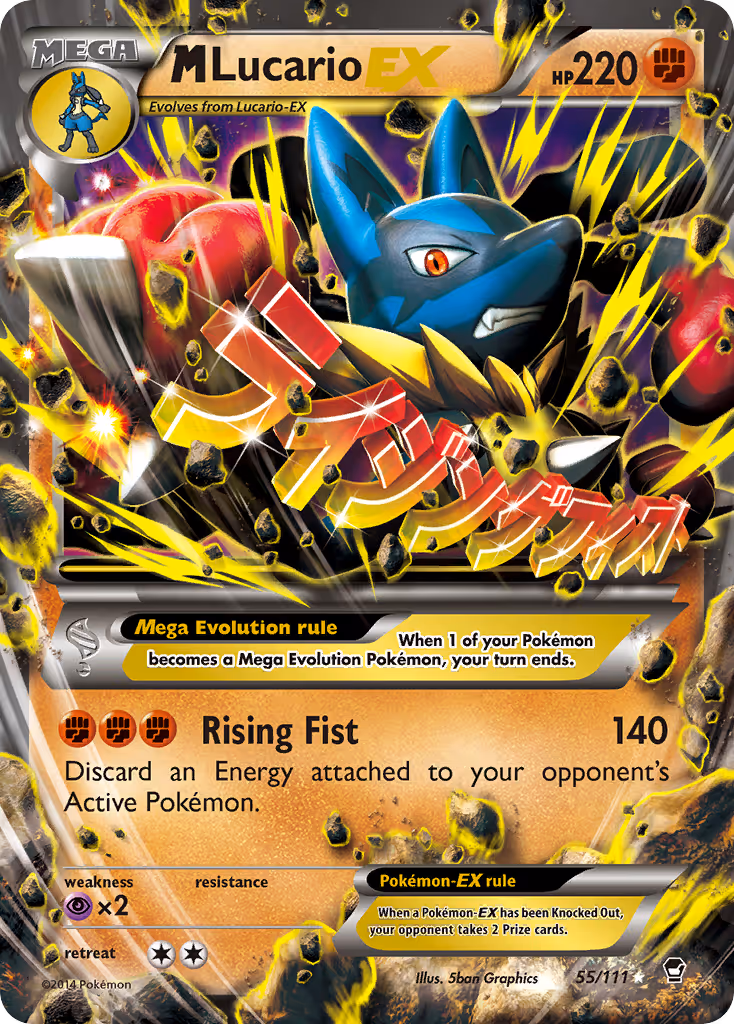 M Lucario EX 55/111 Pokemon card