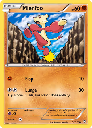 Mienfoo 56/111 Pokemon card